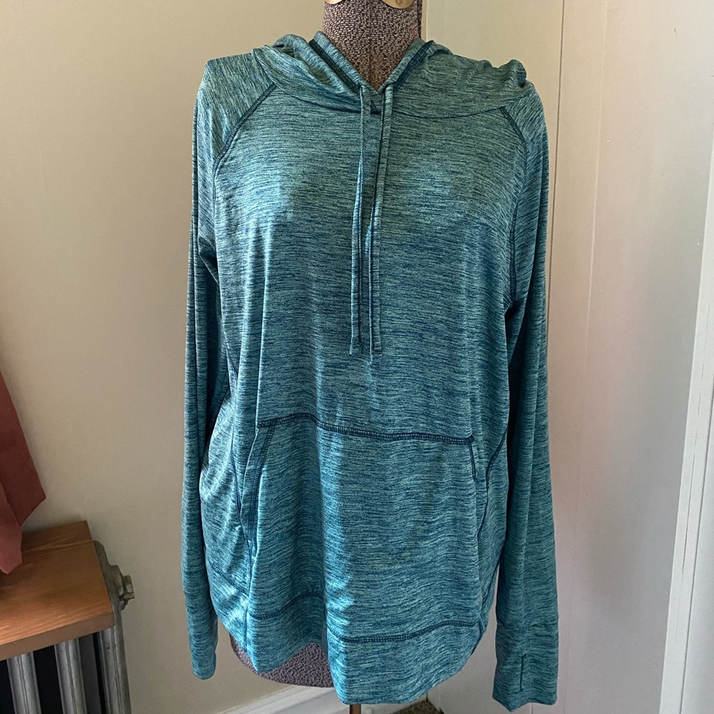 Athletic wear with hoodie.